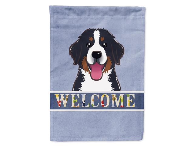 Caroline's Treasures BB1423CHF Bernese Mountain Dog Welcome Flag Canvas Large Multicolor
