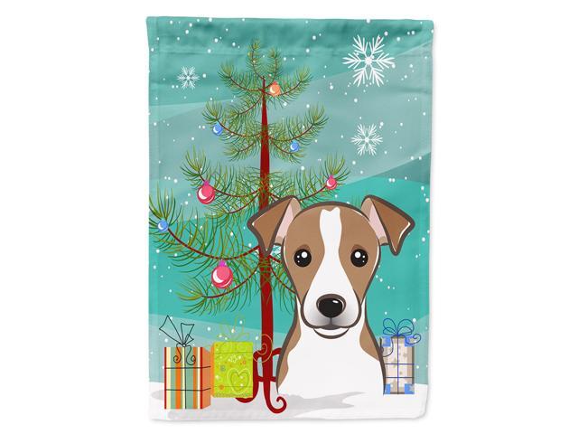 Caroline's Treasures BB1632CHF Christmas Tree and Jack Russell Terrier Canvas House Flag Large Multicolor