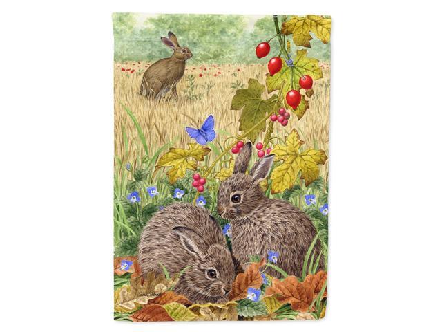 Caroline's Treasures ASA2140CHF Leverets and Rabbit Canvas House Size Flag Multicolor Large