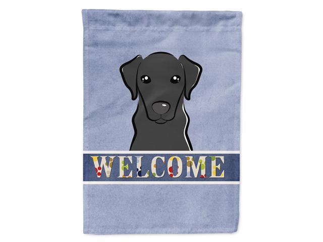 Caroline's Treasures BB1421CHF Black Labrador Welcome Flag Canvas Large Multicolor