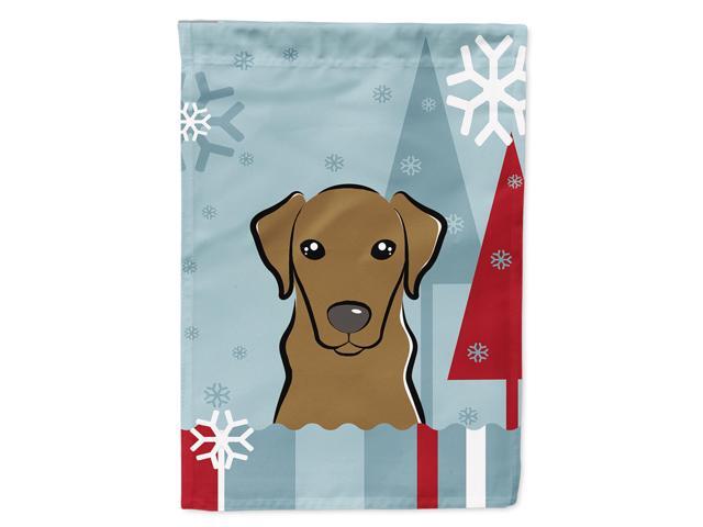 Caroline's Treasures BB1730CHF Winter Holiday Chocolate Labrador Canvas House Size Flag Multicolor Large