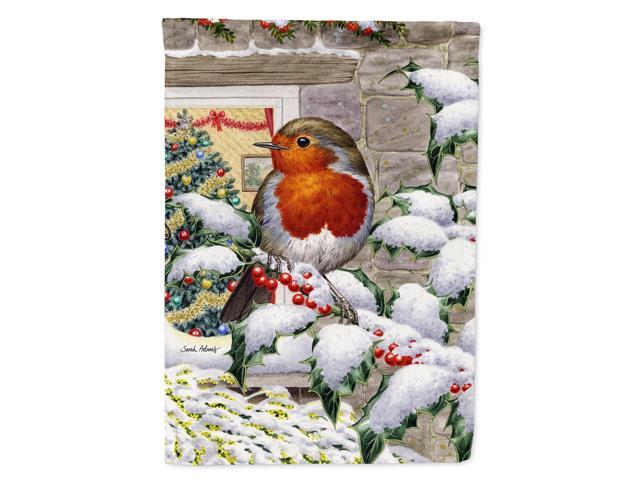 Caroline's Treasures ASA2089CHF European Robin at the Window Canvas House Size Flag Multicolor Large