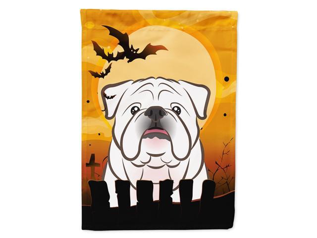 Caroline's Treasures BB1778CHF Halloween White English Bulldog Canvas House Size Flag Multicolor Large
