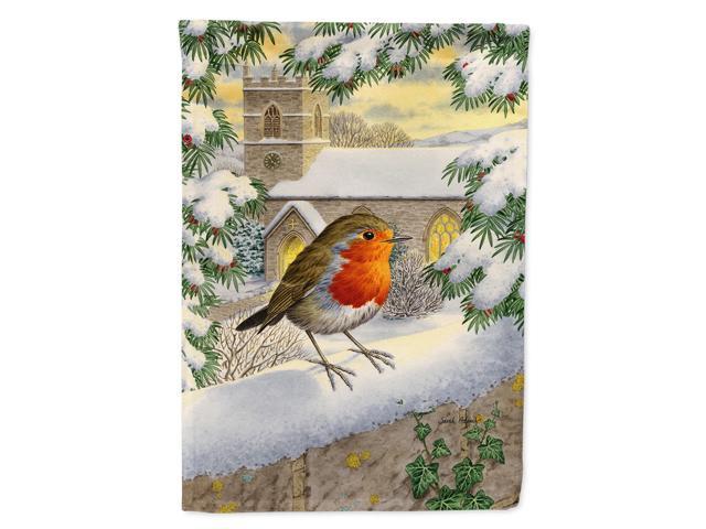 Caroline's Treasures ASA2090CHF European Robin Waiting Canvas House Size Flag Multicolor Large