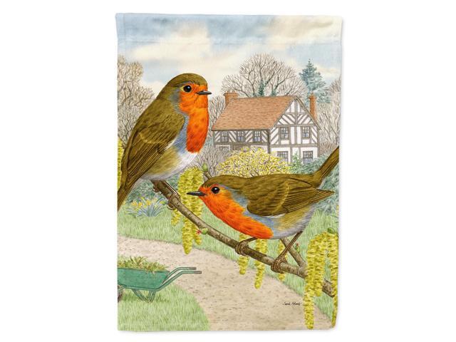 Caroline's Treasures ASA2097CHF European Robins Canvas House Size Flag Multicolor Large