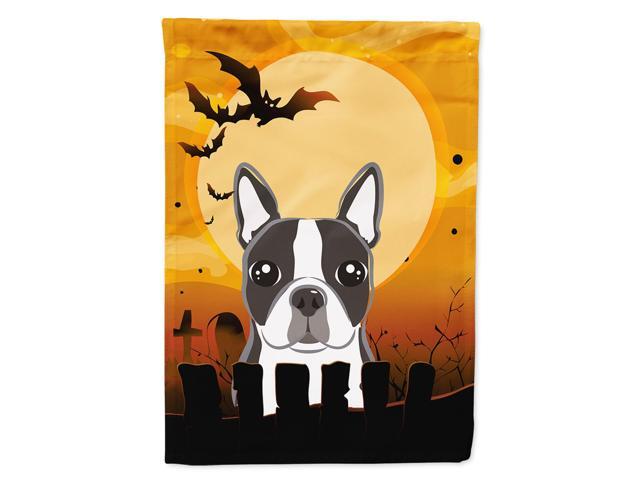 Caroline's Treasures BB1761CHF Halloween Boston Terrier Canvas House Size Flag Multicolor Large