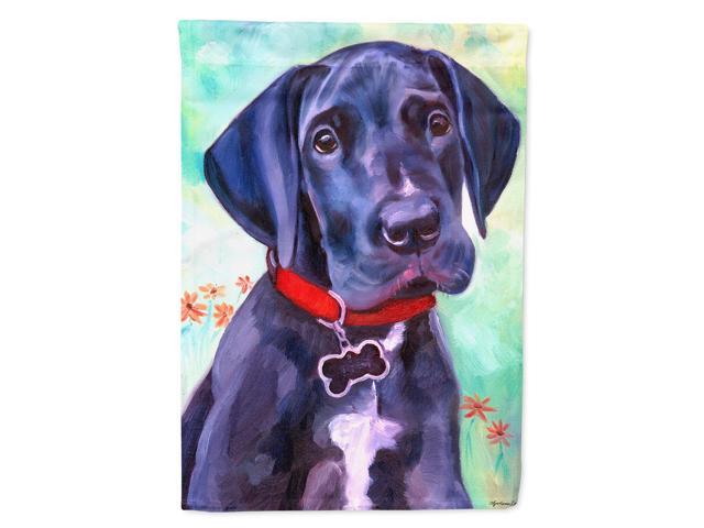 Caroline's Treasures 7312CHF Great Dane Natural Ears Black Pup Flag Canvas Large Multicolor