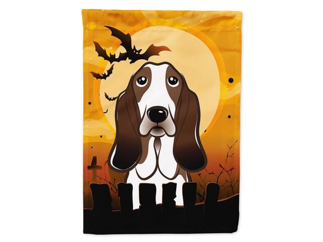 Caroline's Treasures BB1801CHF Halloween Basset Hound Canvas House Size Flag Multicolor Large