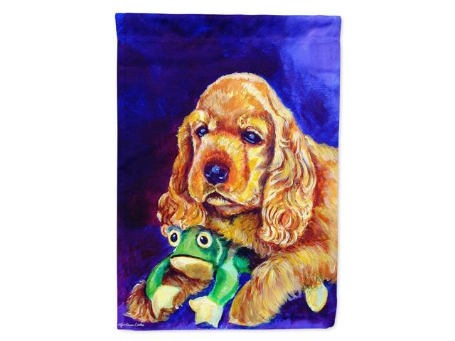 Caroline's Treasures 7342CHF Cocker Spaniel with Frog Flag Canvas Large Multicolor