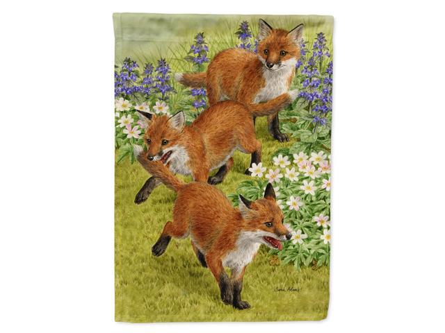 Caroline's Treasures ASA2083CHF Fox Cubs Canvas House Size Flag Multicolor Large