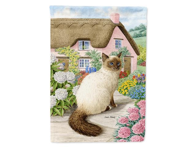Caroline's Treasures ASA2086CHF Birman Cat and Cottage Canvas House Size Flag Multicolor Large