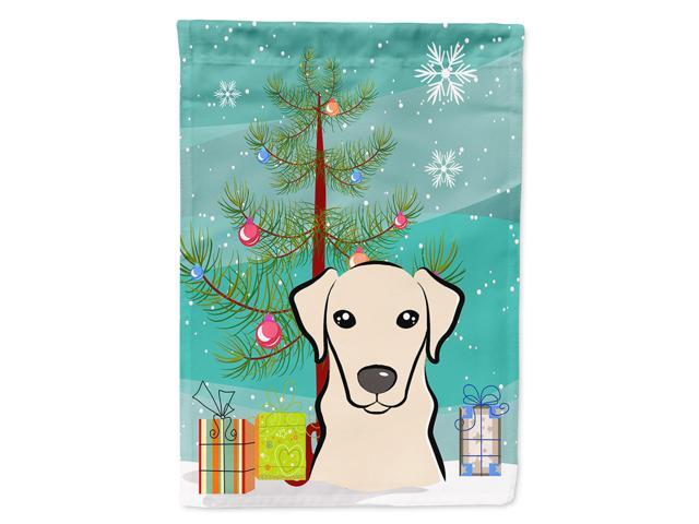 Caroline's Treasures BB1594CHF Christmas Tree and Yellow Labrador Canvas House Flag Large Multicolor