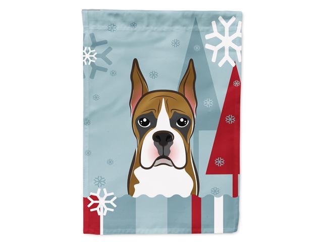Caroline's Treasures BB1719CHF Winter Holiday Boxer Canvas House Size Flag Multicolor Large
