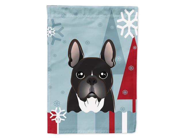 Caroline's Treasures BB1723CHF Winter Holiday French Bulldog Canvas House Size Flag Multicolor Large