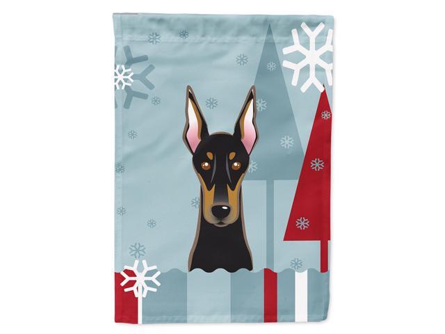 Caroline's Treasures BB1741CHF Winter Holiday Doberman Canvas House Size Flag Multicolor Large
