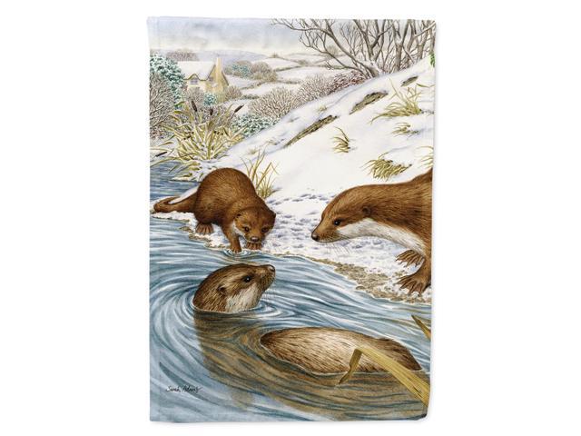 Caroline's Treasures ASA2049CHF Otter at Play Canvas House Size Flag Multicolor Large