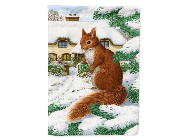 Caroline's Treasures ASA2014CHF Red Squirrel & Cottage Canvas House Size Flag Multicolor Large