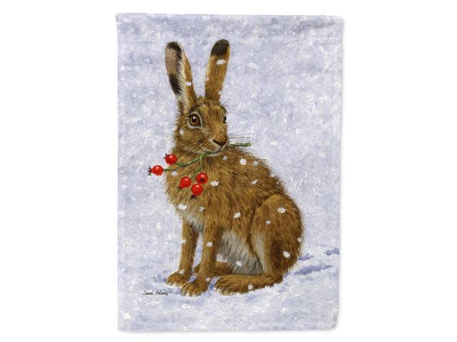 Caroline's Treasures ASA2147CHF Rabbit Hare & Rosehips Canvas House Size Flag Multicolor Large