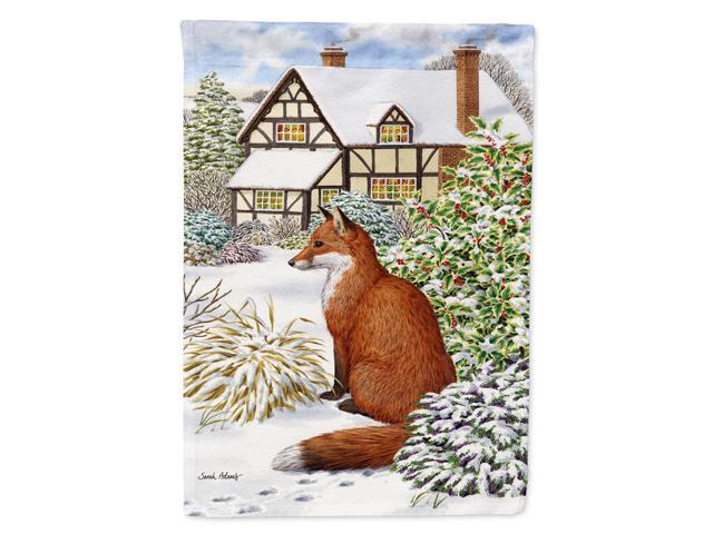 Caroline's Treasures ASA2046CHF Fox by the Cottage Canvas House Size Flag Multicolor Large