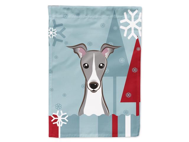 Caroline's Treasures BB1732CHF Winter Holiday Italian Greyhound Canvas House Size Flag Multicolor Large