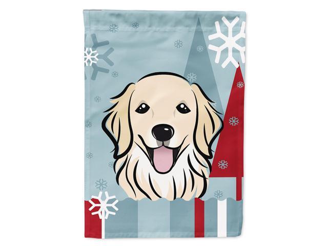 Caroline's Treasures BB1701CHF Winter Holiday Golden Retriever Canvas House Size Flag Multicolor Large