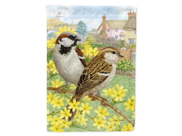 Caroline's Treasures ASA2091CHF House Sparrows Canvas House Size Flag Multicolor Large