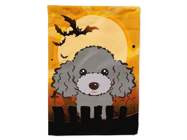 Caroline's Treasures BB1817CHF Halloween Silver Gray Poodle Canvas House Size Flag Multicolor Large