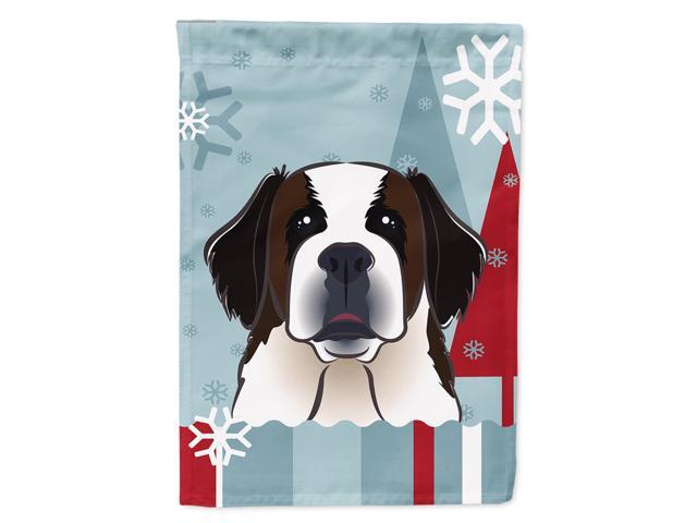 Caroline's Treasures BB1742CHF Winter Holiday Saint Bernard Canvas House Size Flag Multicolor Large