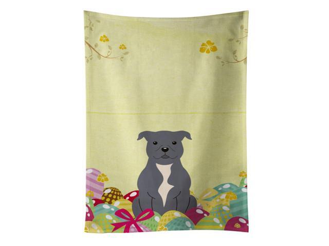Carolines Treasures Easter Eggs Staffordshire Bull Terrier Blue Kitchen Towel Multicolor 25 x 15