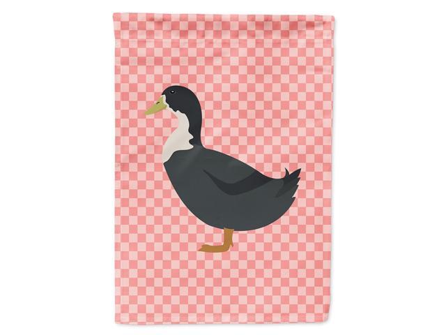 Carolines Treasures BB7862CHF Blue Swedish Duck Pink Check Canvas House Flag Size Multicolor