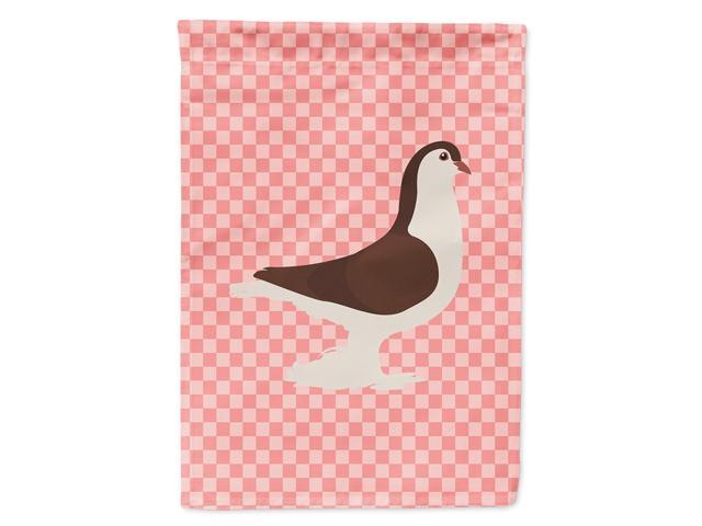 Carolines Treasures BB7943CHF Large Pigeon Pink Check Canvas House Flag Size Multicolor