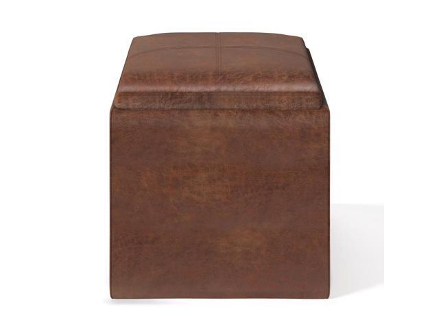 Rockwood 17 in Wide Square Cube Storage Ottoman with Tray