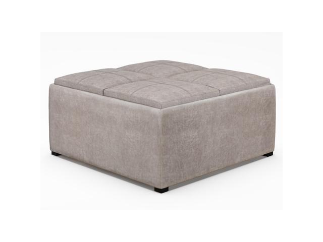 Avalon 35 in Wide Square Square Coffee Table Storage Ottoman