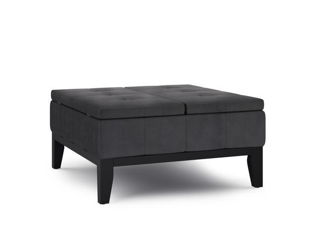 Dover 36 in Wide Square Square Coffee Table Storage Ottoman