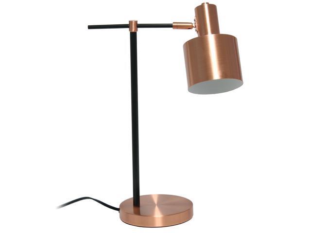 Lalia Home Mid Century Modern Metal Table Lamp Rose Gold