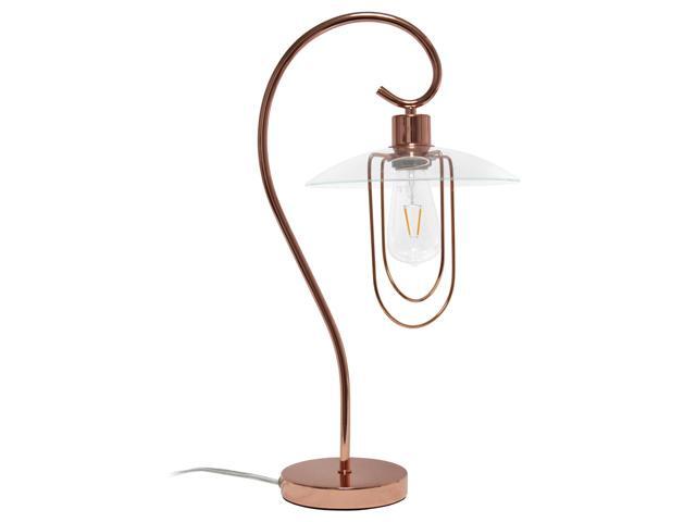 Lalia Home Modern Metal Scroll Table Lamp Rose Gold