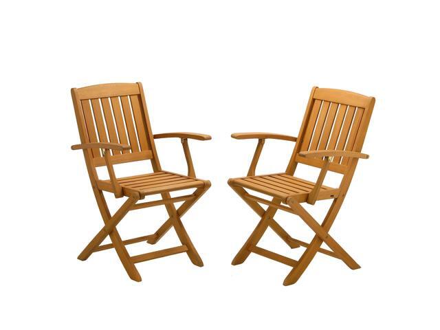 Eucalyptus Grandis Wood Folding Armchair Set of 2