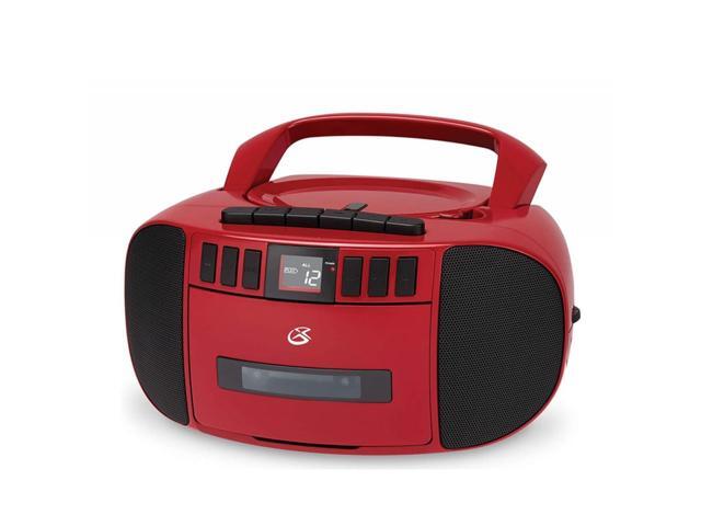 GPX CD/CASSETTE/AM-FM BOOMBOX W/AUX RED