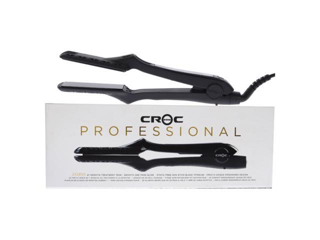 The New Classic Titanium Flat Iron - Black by Croc for Unisex - 1 Inch Flat Iron