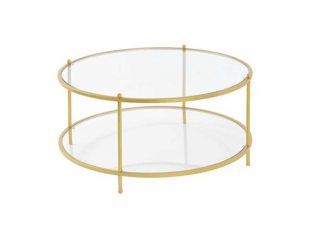 Ergode Royal Crest 2 Tier Round Glass Coffee Table