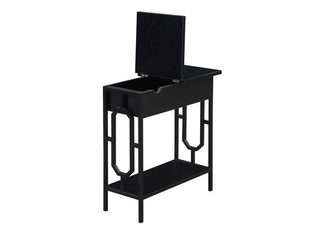 Ergode Omega Flip Top End Table with Charging Station and Shelf