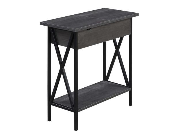Ergode Tucson Flip Top End Table with Charging Station and Shelf