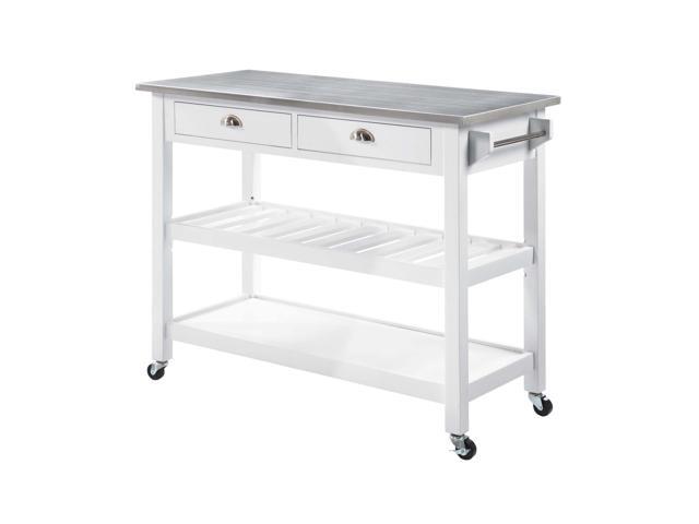 Ergode American Heritage 3 Tier Stainless Steel Kitchen Cart with Drawers