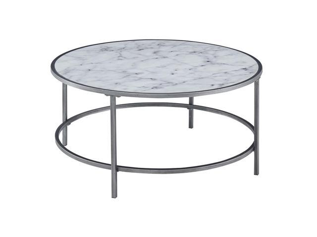 Ergode Gold Coast Faux Marble Round Coffee Table