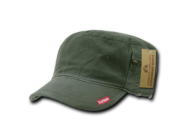 Adjustable Patrol Caps w/ Zipper Olive