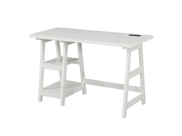 Designs2Go Trestle Desk with Charging Station