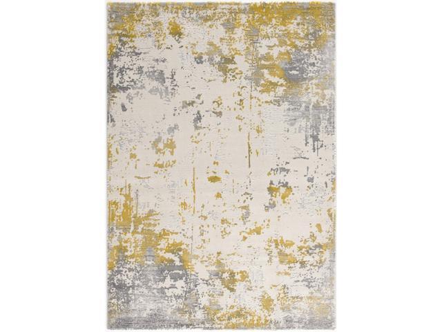 Ergode Modern Abstract Area Rug Doormat Entrance Floor Mat (3x5 feet) - 2'8' x 4'8' Gold