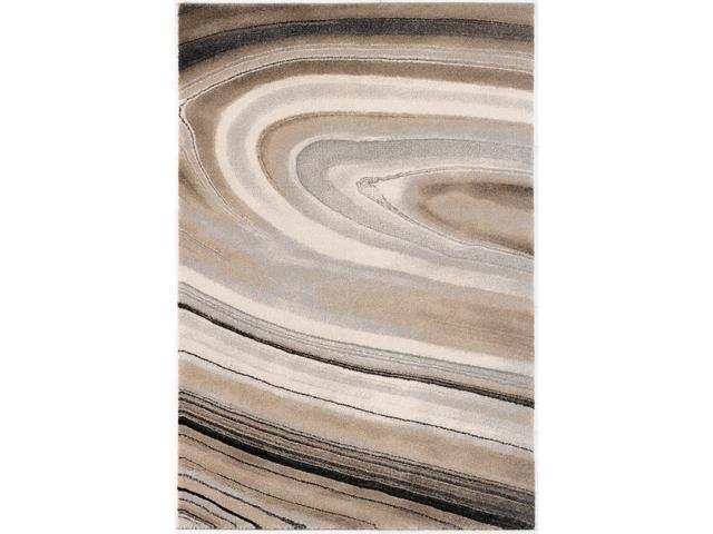 Ergode Modern Abstract Area Rug (5x8 feet) - 5'3' x 7'5' Cream