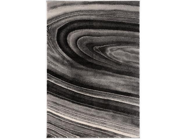 Ergode Modern Abstract Area Rug (5x8 feet) - 5'3' x 7'5' Dark Grey