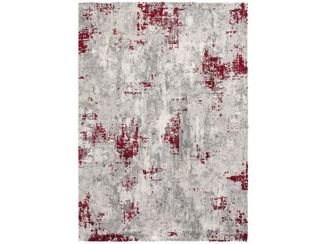 Ergode Modern Abstract Area Rug (7x10 feet) - 6'6' x 9'6' Red